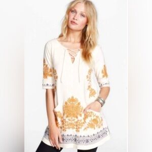 Free people Talia embroidered tunic blouse